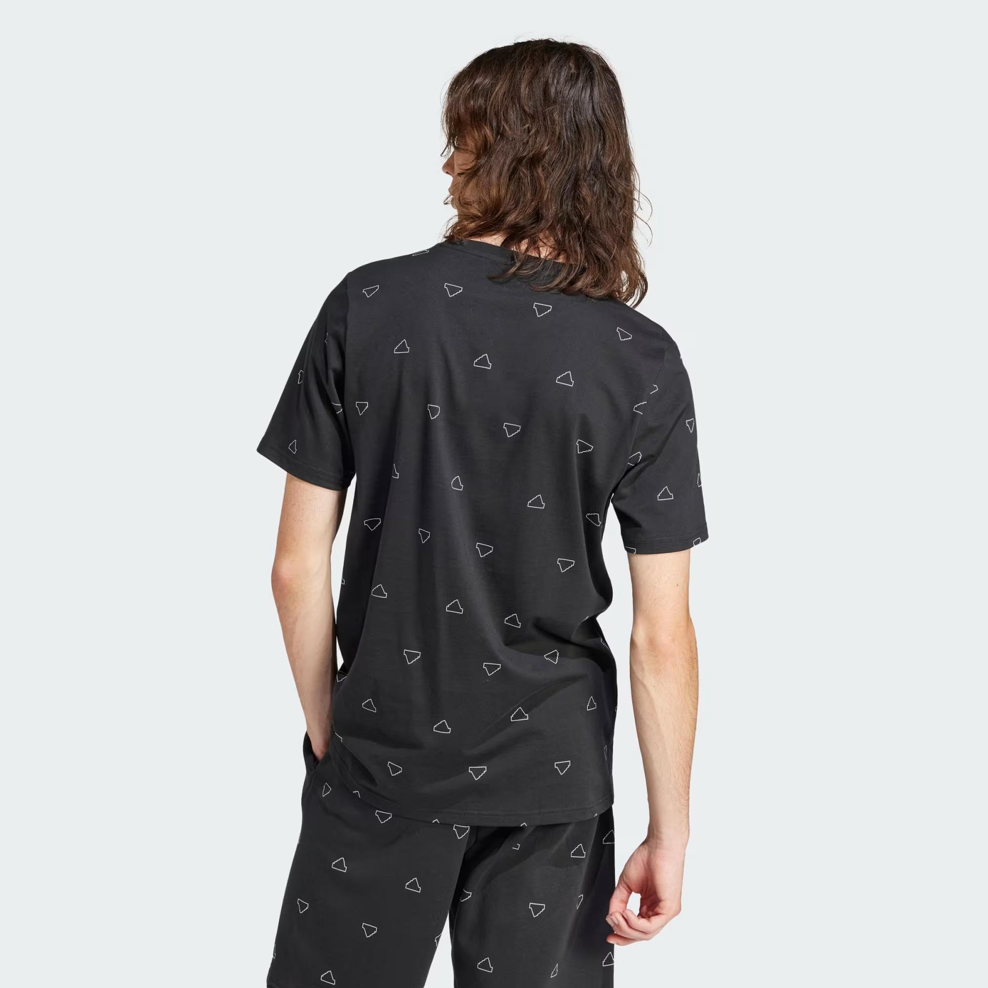 Adidas Men's Seasonal Essentials Monogram Graphic T-Shirt - Casual Comfort for Everyday Wear, Gym & Street Style