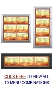 Enclosed Indoor Menu Cases 8.5 x 14 Landscape - Clear Plastic Menu Holders for Restaurants, Cafes & Hotels - Durable Display Stands for Tabletop Menus, Wine Lists & Specials