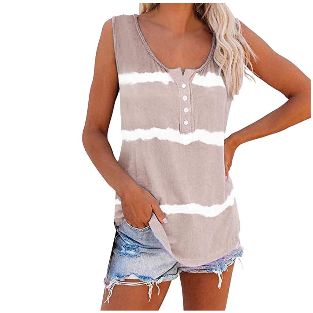 Women's Summer Fashion Sleeveless Button-Down Tank Tops - Elegant Casual Loose Plain Tunic Shirts for Women | Perfect for Beach Outings, Vacation Wear & Everyday Comfort