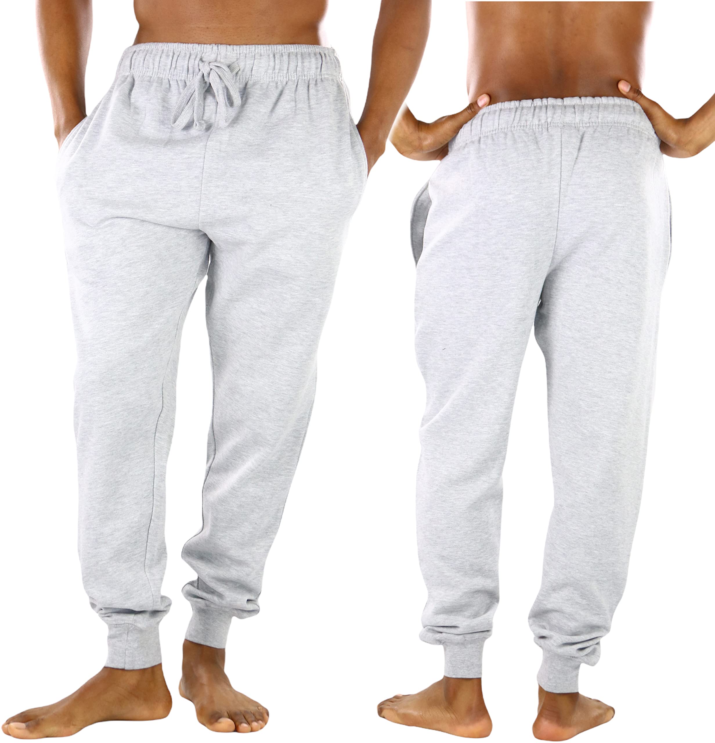 ToBeInStyle Men's Fleece Jogger Pants - Comfortable Drawstring Waist, Slim Fit Casual Sweatpants for Lounge, Workout & Outdoor Activities