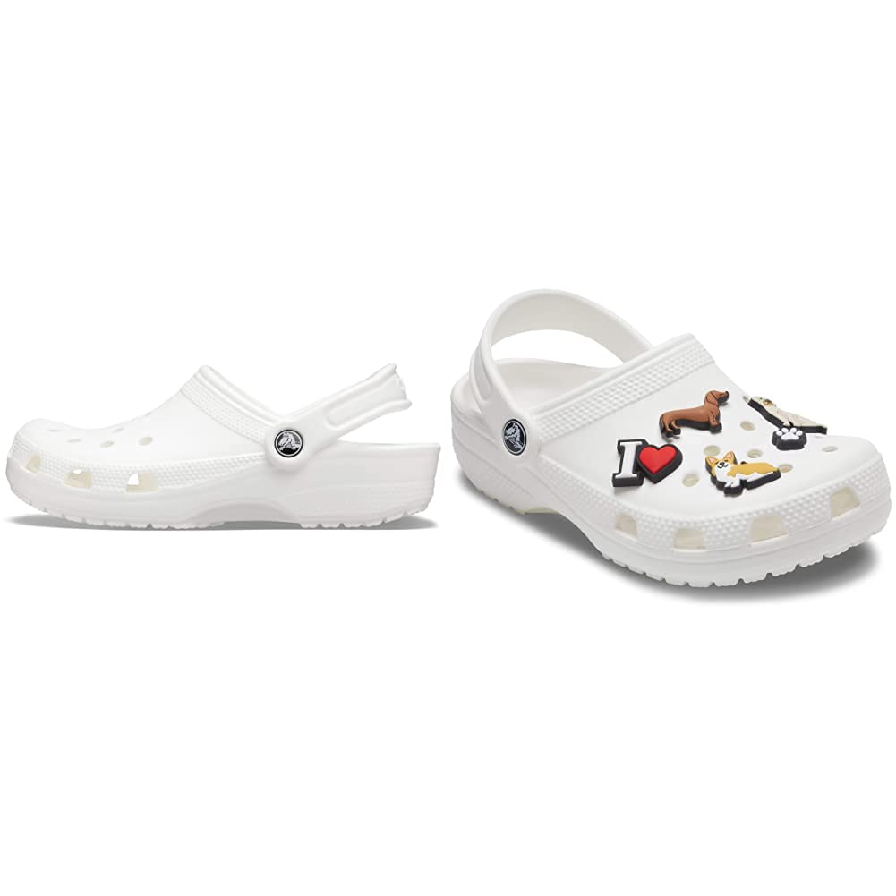 Crocs Classic Clogs for Men & Women with 5-Pack Jibbitz Charms - Comfortable Slip-On Shoes for Casual Wear, Gardening, and Outdoor Activities