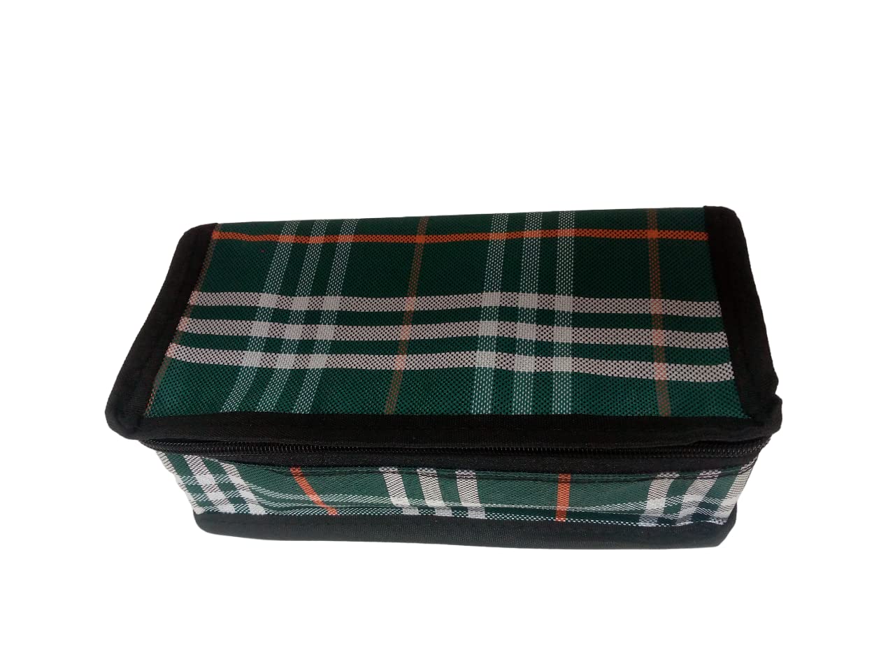 KiaraHome Waterproof Cosmetic Organizer, Jewelry & Stationery Storage Bag - Set of 3 Checkered Vanity Boxes (Green) | Perfect for Travel, Makeup Artists & Home Organization