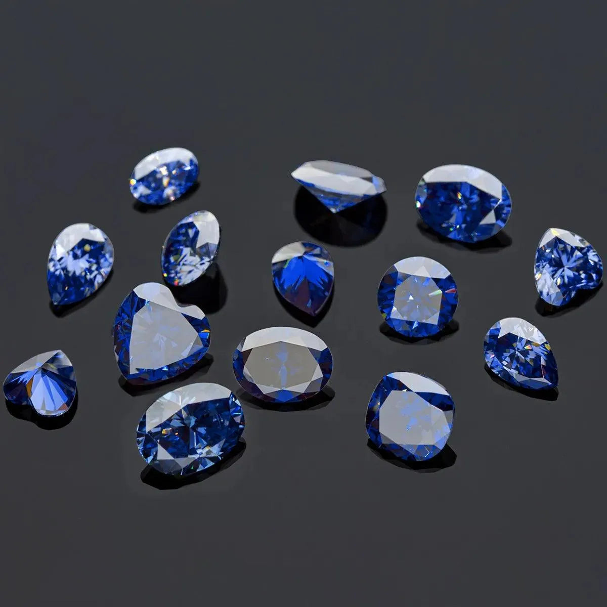 0.1ct to 6ct Round Cut Natural Moissanite Loose Stones - Royal Blue Color, Diamond Test Passed, Certified Gemstones for Engagement Rings & Fine Jewelry Making