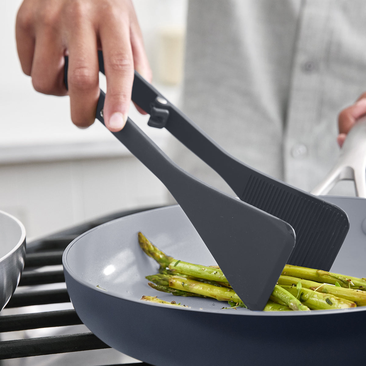 Premium Platinum Silicone 4-Piece Kitchen Utensil Set with Tool Rest - Heat Resistant & Non-Slip Gray Cooking Tools for Baking, Grilling & Food Prep