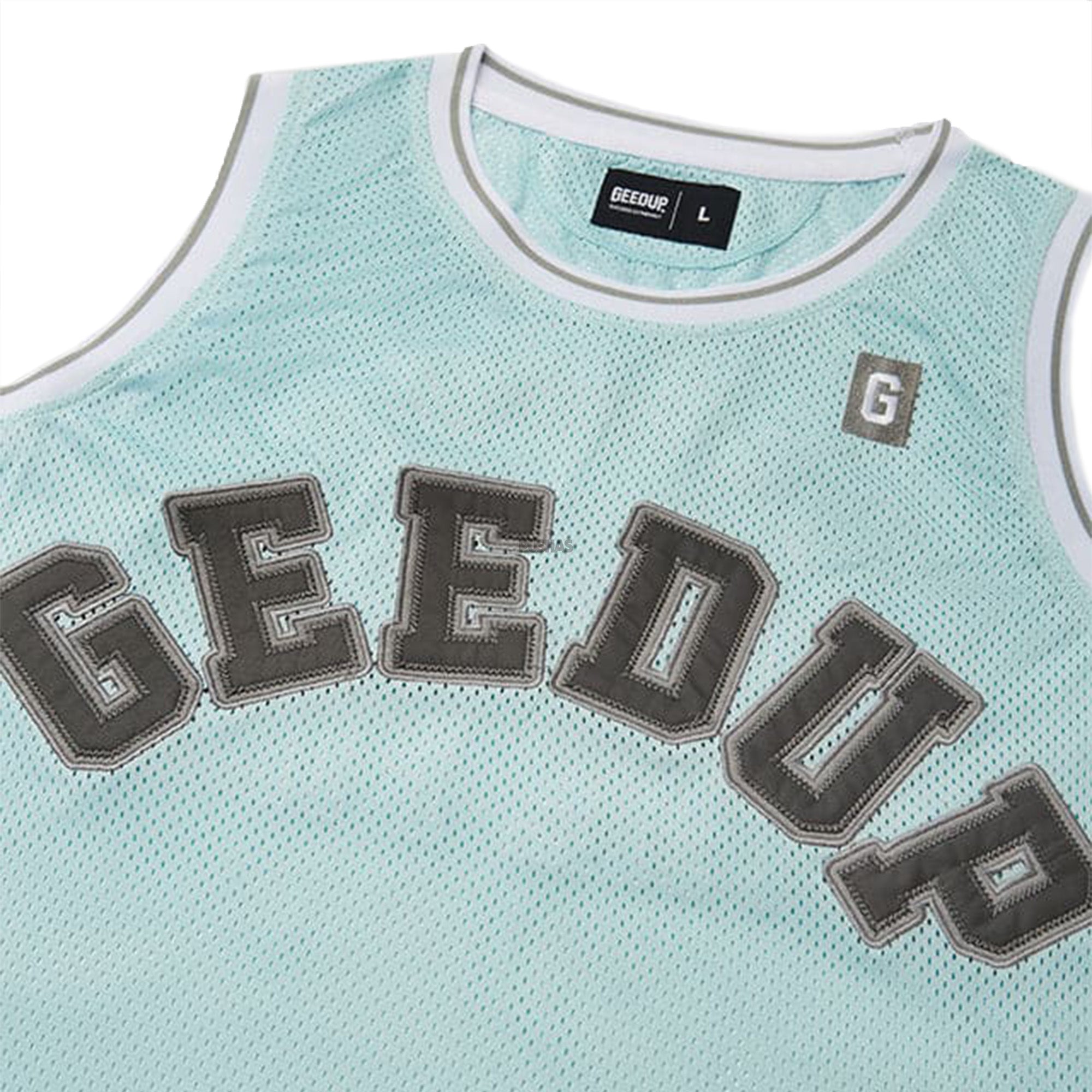 Geedup College Logo Basketball Jersey 'Aqua' - Premium Quality Reversible Sports Jersey for Men & Women - Perfect for Basketball Games, Team Uniforms, and Streetwear Fashion
