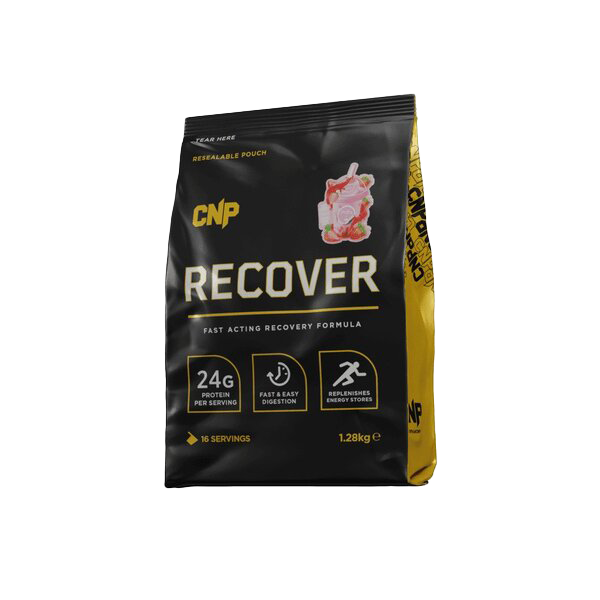 CNP Recover 1.28kg (2.82lb) Strawberry Flavor Protein Powder - Post-Workout Recovery & Muscle Building Supplement for Athletes & Fitness Enthusiasts