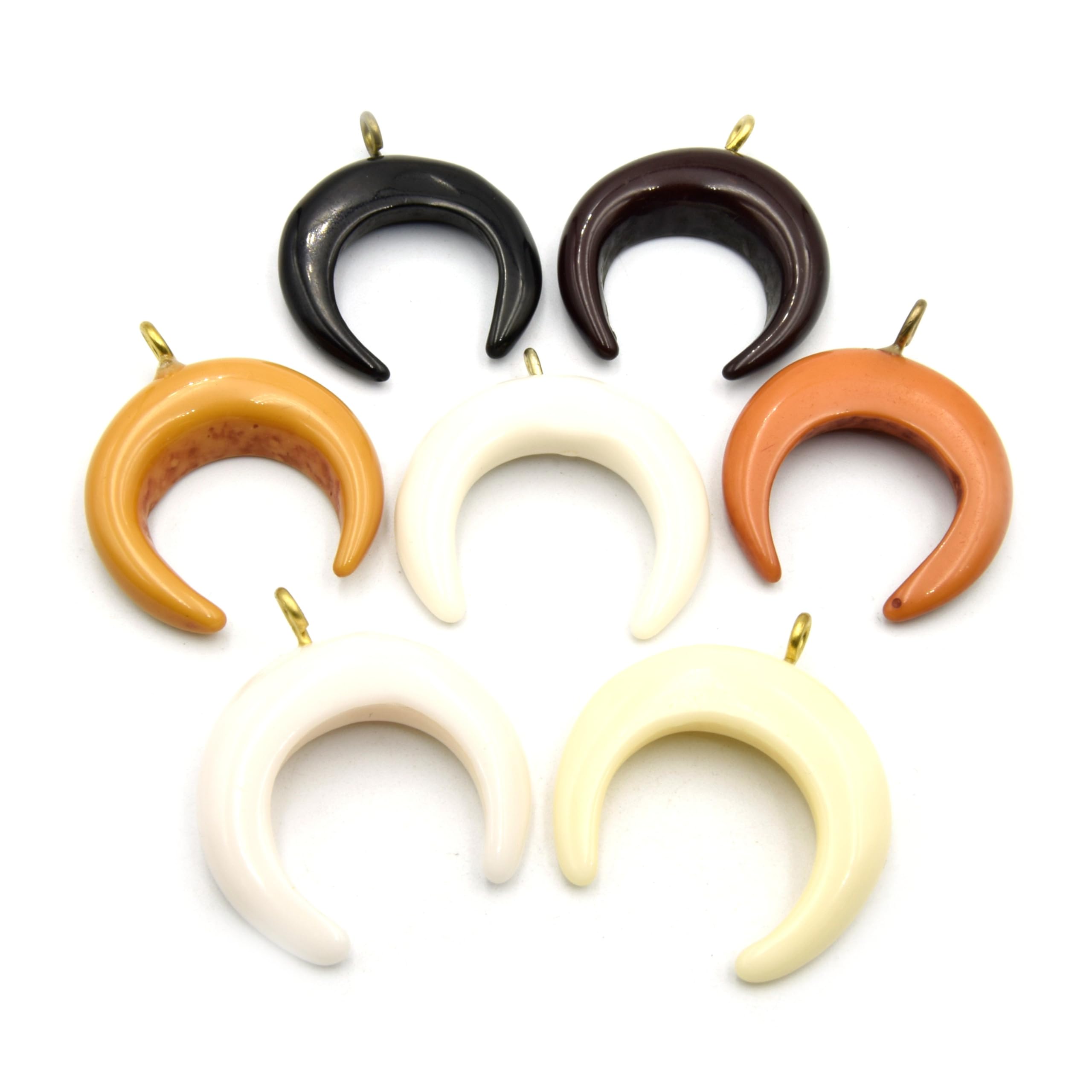 Dark Brown Acrylic Crescent Pendant - Jewelry Making Components & DIY Craft Charms for Necklaces, Bracelets, and Earrings - Perfect for Bohemian, Gothic, and Handmade Jewelry Designs