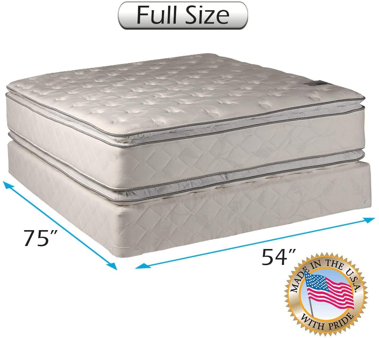 Dream Solutions Plush PillowTop Mattress Set - Orthopedic Support for Restful Sleep