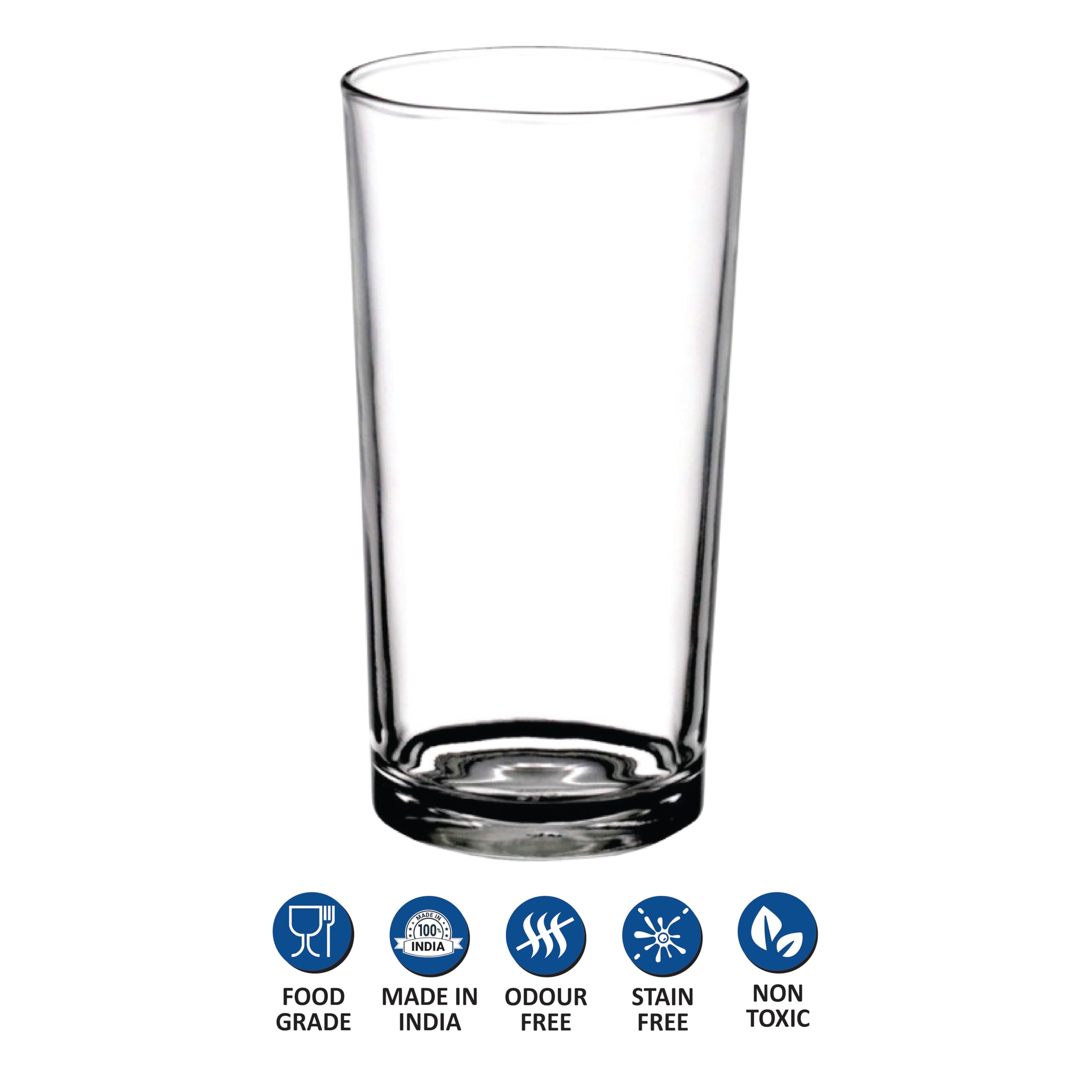 Yera Epitome Glass Tumbler Set of 6 - 285ml Clear Drinking Glasses for Hot & Cold Beverages, Juice, Cocktail, Milkshake & Smoothie | Perfect for Home Use, Parties, Restaurants & Gifts | Great for Daily Use, Entertaining Guests & Special Occasions