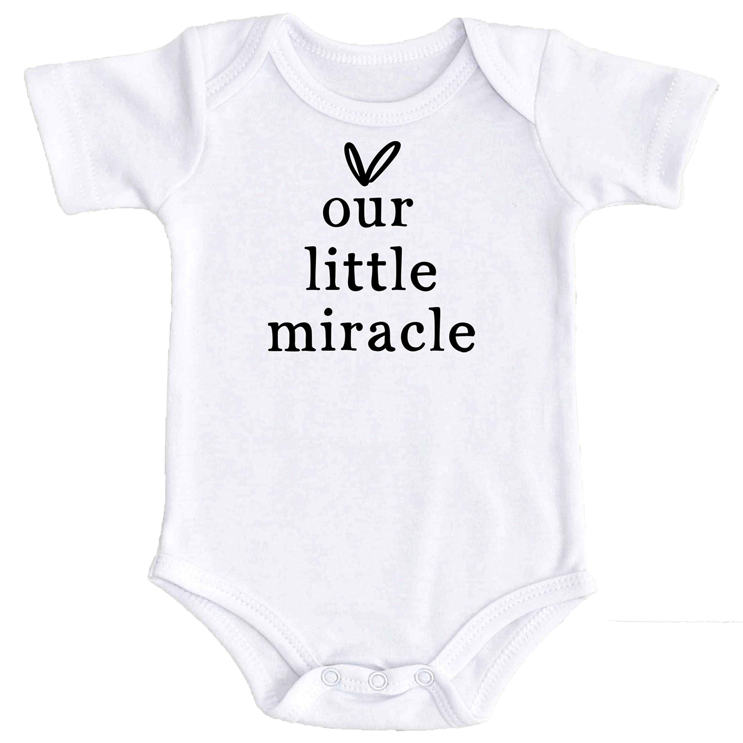 Our Little Miracle Infant Bodysuit - Olive Loves Apple Take Home & Pregnancy Reveal Outfit for Newborns - Perfect for Baby Announcements, Gender Reveals & First Photos
