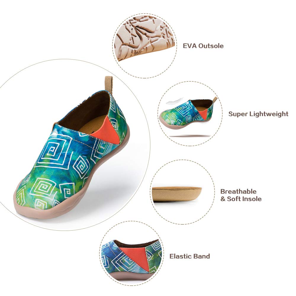 UIN Women's Slip On Sneakers - Knitted Art Painted Casual Loafers - Comfortable Soft Walking Shoes for Women - Perfect for Work, Travel & Everyday Wear