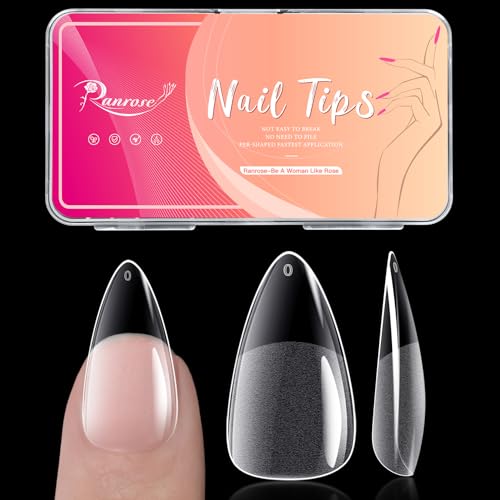 Short Half Matte Almond Fake Nails