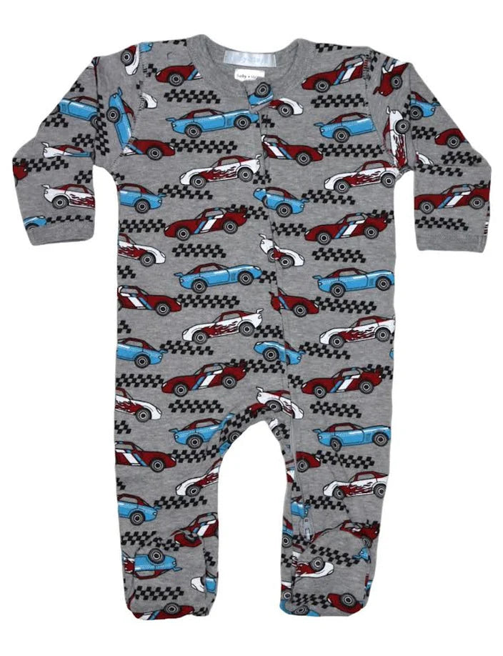 Baby Steps Footie in Racer Heather - Soft Cotton Infant Romper for Newborns & Toddlers | Perfect for Playtime, Daycare & Family Outings