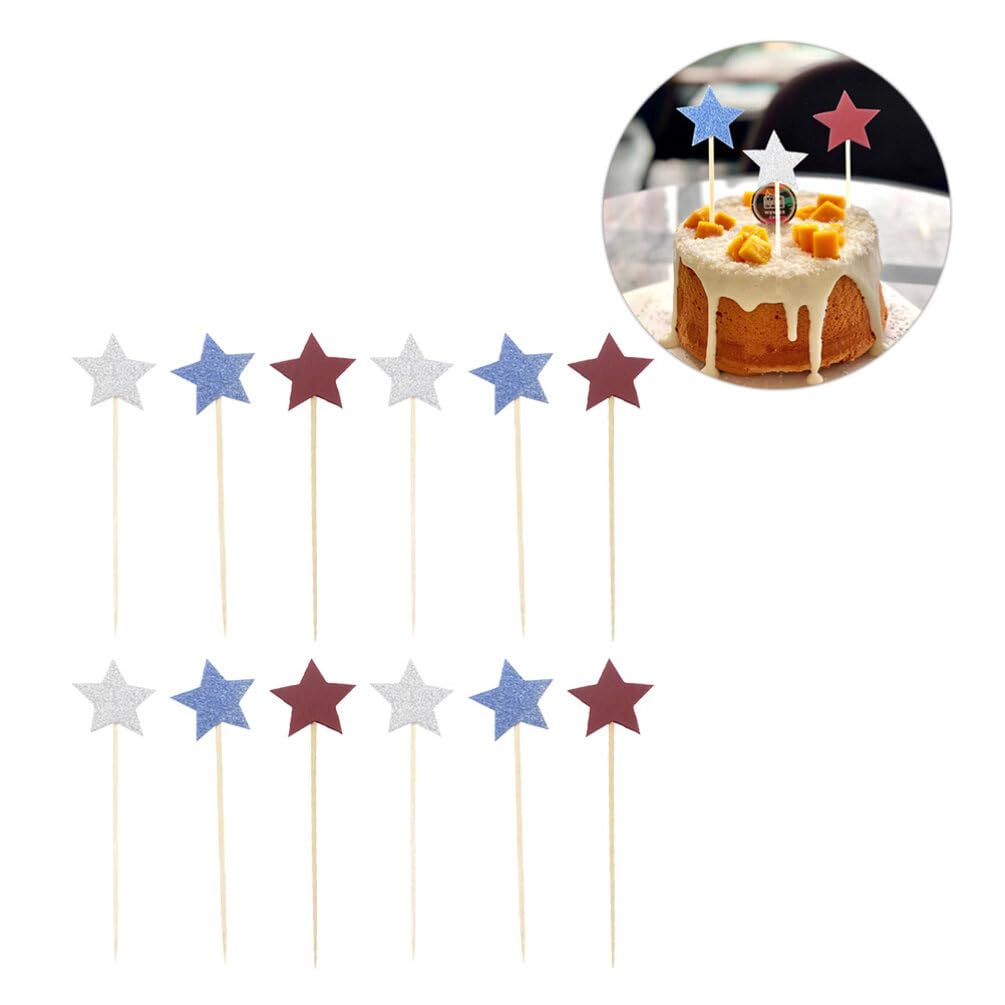 100pcs Star-Shaped Glitter Cupcake Toppers for Baby Birthday Party, Baby Shower, Wedding, and Holiday Celebrations - Edible Cake Decorations for Desserts and Baking