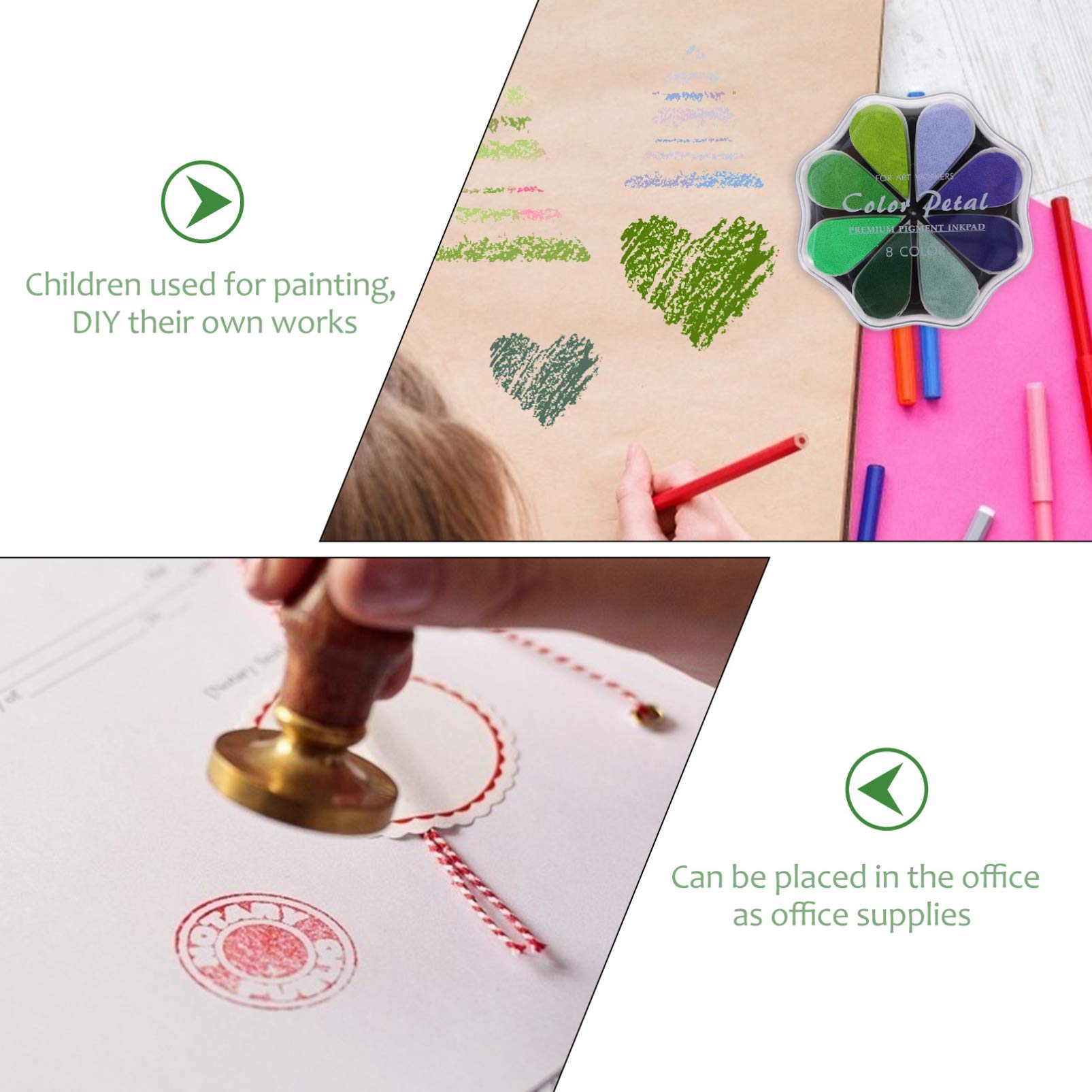 MILISTEN DIY Stamp Pad Kit - Non-Toxic Ink Pad for Kids Crafting, Fingerprint Art, Scrapbooking & Card Making - Perfect for Toddler Play, Sponge Stamps & Creative DIY Projects