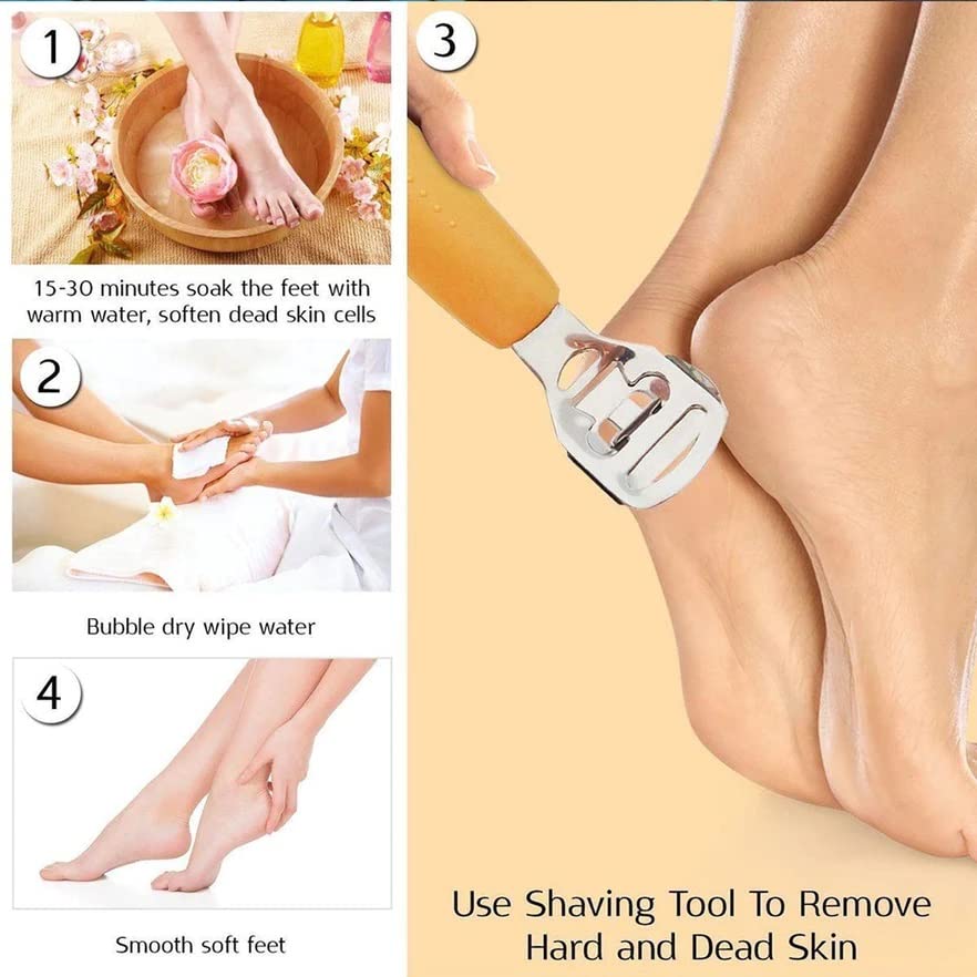 MeeTo Callus Shaver - Stainless Steel Foot Razor for Dead Skin Removal | Pedicure & Heel Care at Home