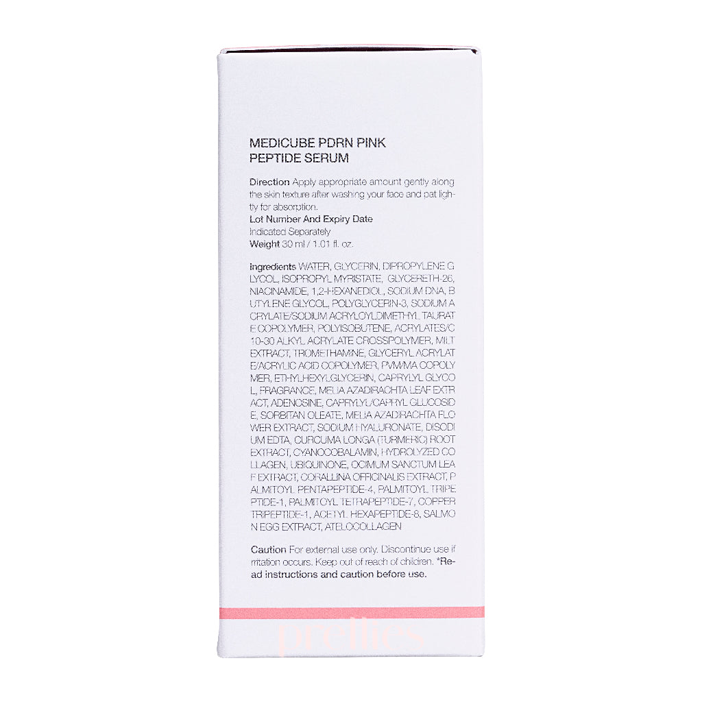 Medicube PDRN Pink Peptide Serum 30ml - Anti-Aging Facial Treatment for Wrinkles & Hydration | Perfect for Daily Skincare Routine & Night Care