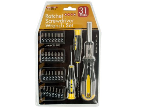 Sterling OC583 31-Piece Ratchet Screwdriver Wrench Set - Black, Grey, Yellow, Silver & Metallic - Perfect for Home Repairs, DIY Projects & Automotive Maintenance