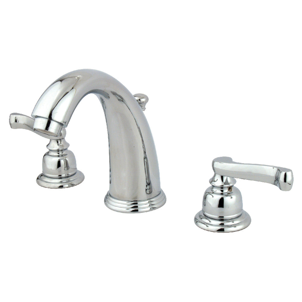 Kingston Brass GKB981FL Widespread Bathroom Faucet - Modern 8 Inch Centerset Bathroom Sink Faucet with High Arc Spout for Vanity, Powder Room & Guest Bathroom