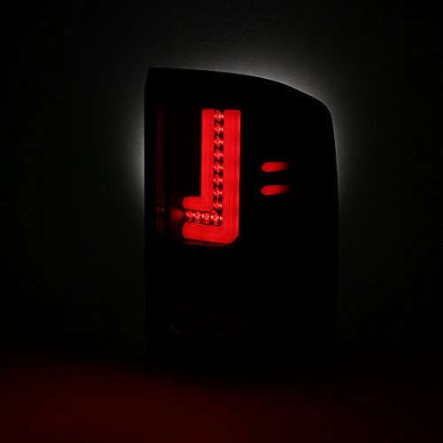 AKKON Black Smoked L-Shape LED Tail Lights Brake Lamp Assembly Pair for 16-18 GMC Sierra 1500 - Upgrade Your Truck's Style & Safety (Perfect for Night Driving & Off-Road Adventures)