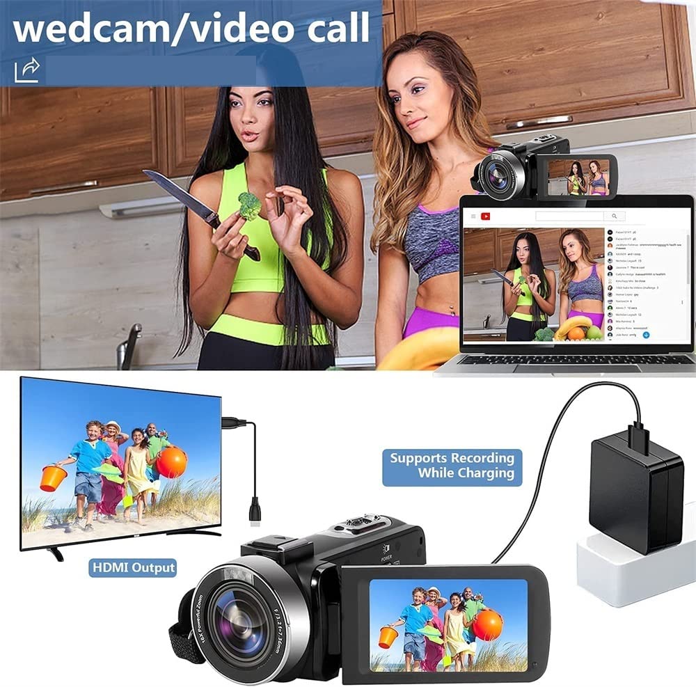 4K Digital Camera with Fill Light & 16X Zoom - Vlog Kit for Streaming & Photography (128G SD Card Included)