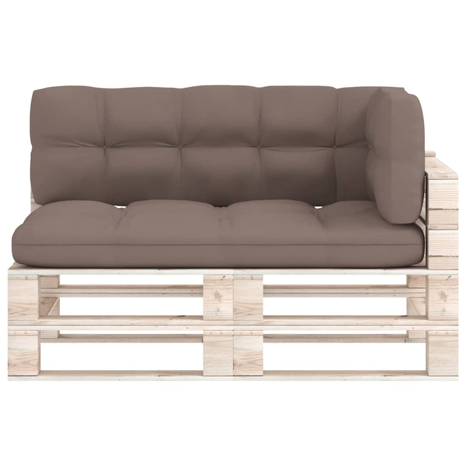Premium 3-Piece Outdoor Pallet Sofa Cushion Set - Water-Resistant Taupe Fabric Upholstery with Seat & Back Cushions - Perfect for Patio, Deck, Garden & Backyard Relaxation