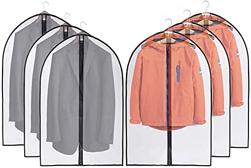 JSF 6-Pack Clear Garment Bags for Travel & Closet Storage - 24