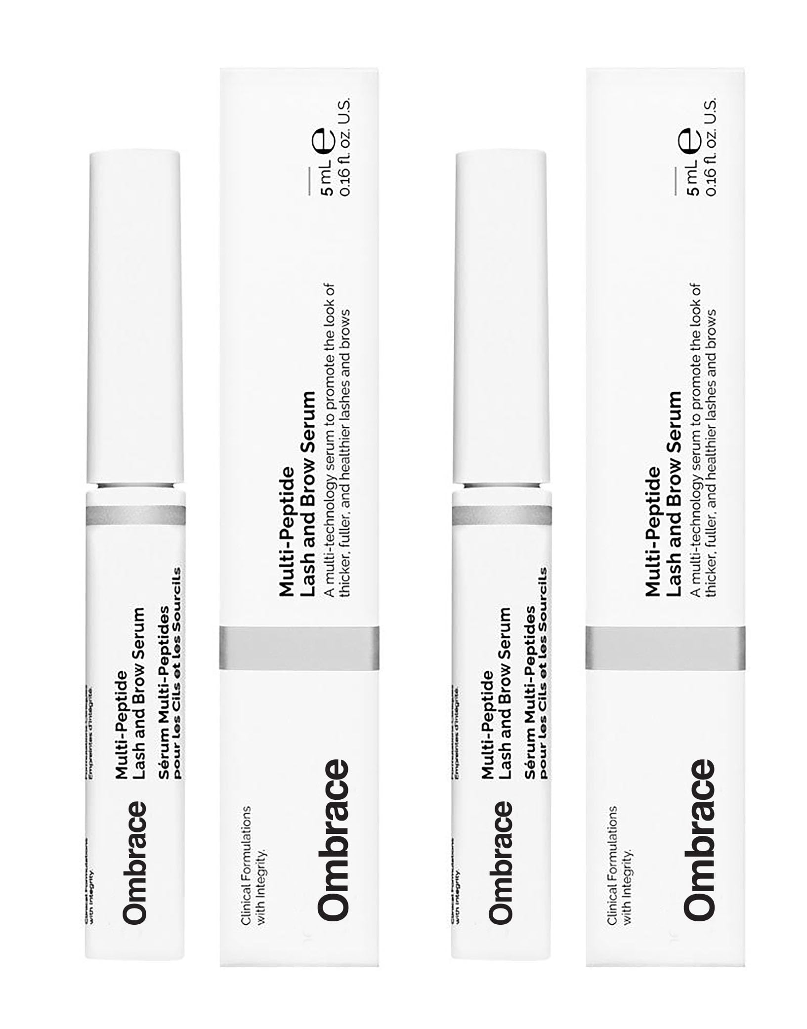 2 Pack Ombrace Lash & Brow Growth Serum with Multi-Peptide Complex – Enhance Eyelash & Eyebrow Thickness for Natural Volume (Perfect for Daily Use & Special Occasions)