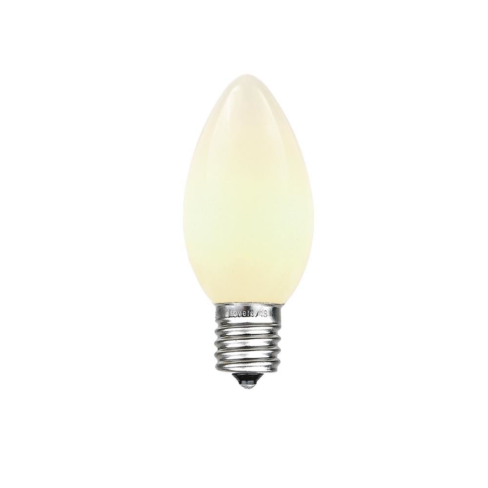 **25-Pack White C7/E12 Candelabra Base Christmas Replacement Bulbs - 5W Ceramic Outdoor Lights for Holiday Decorations, Parties, Patios, and Events - Durable & Energy-Efficient**    *(Perfect for Christmas trees, string lights, porch decorations, and festive outdoor lighting!)*