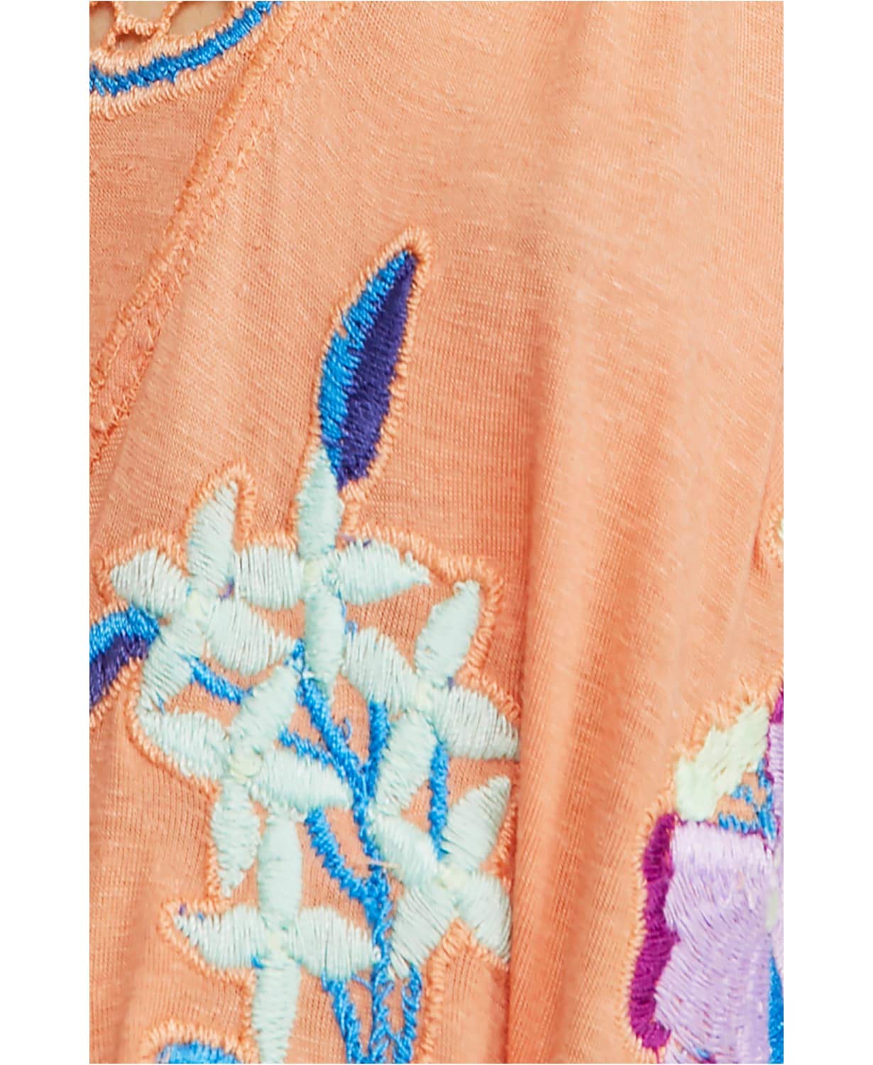 Free People Women's Floral Embroidered High Neck Tank Top - Boho Chic Summer Top for Casual Outings & Beach Wear
