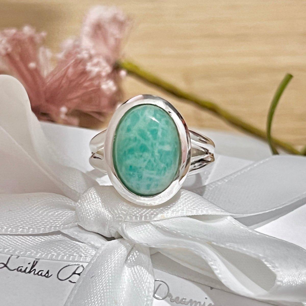 Elegant Amazonite Oval Ring for Women - Classic Chic Jewelry Gift for Her - Perfect for Weddings, Parties & Everyday Wear