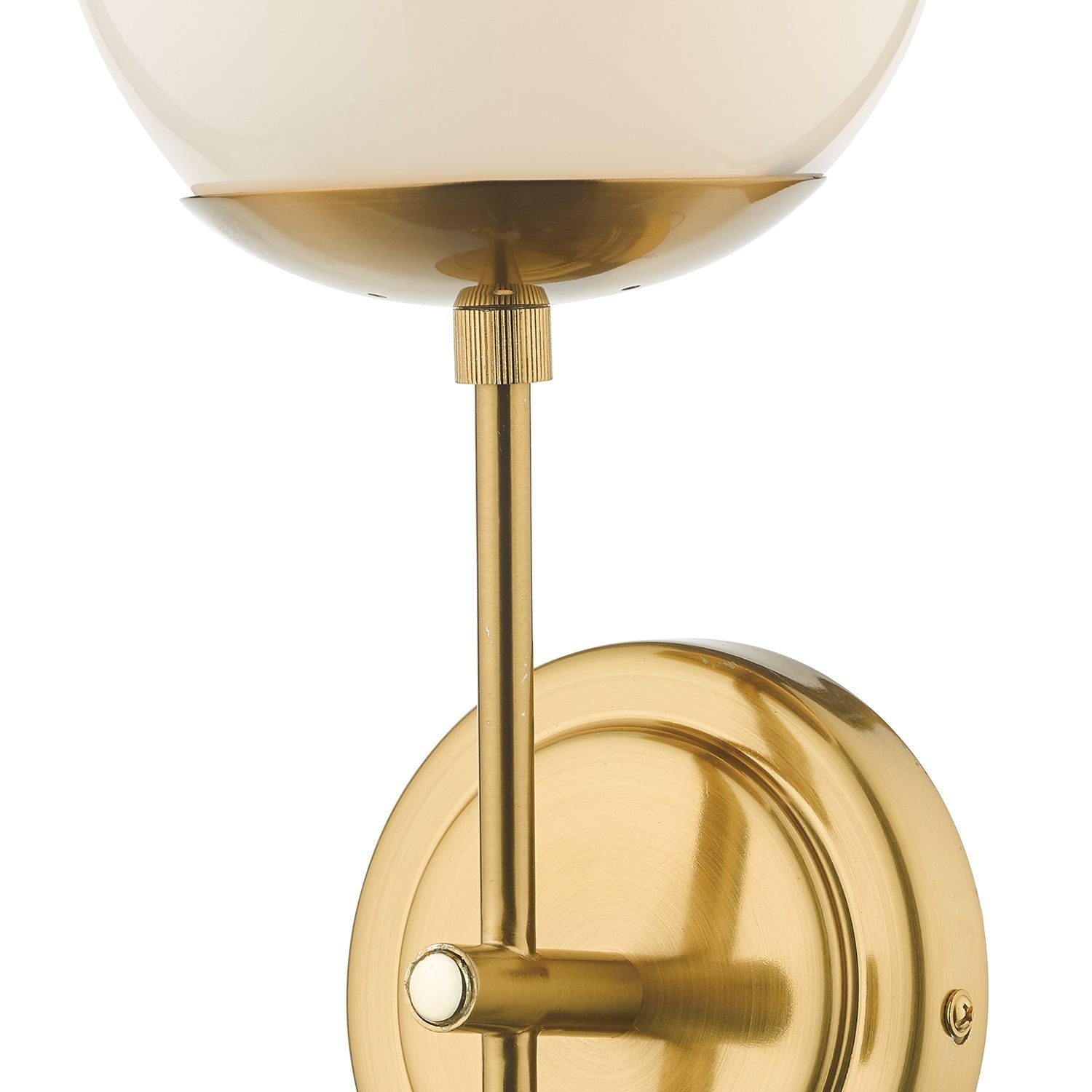 Bombazine Wall Light - Natural Brass & Opal Glass IP20 | Modern Sconce Lighting for Bedroom, Hallway & Living Room Decor