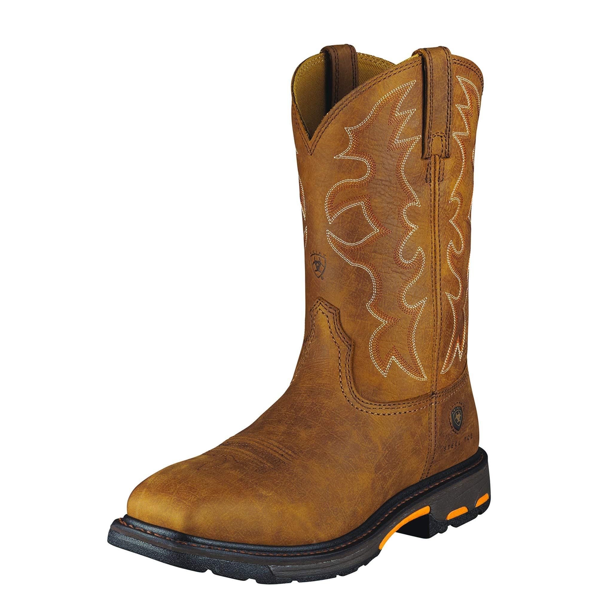 Ariat Men's Workhog Wide Square Toe Steel Toe Work Boots - Durable Safety Boots for Construction, Farming & Heavy Duty Work