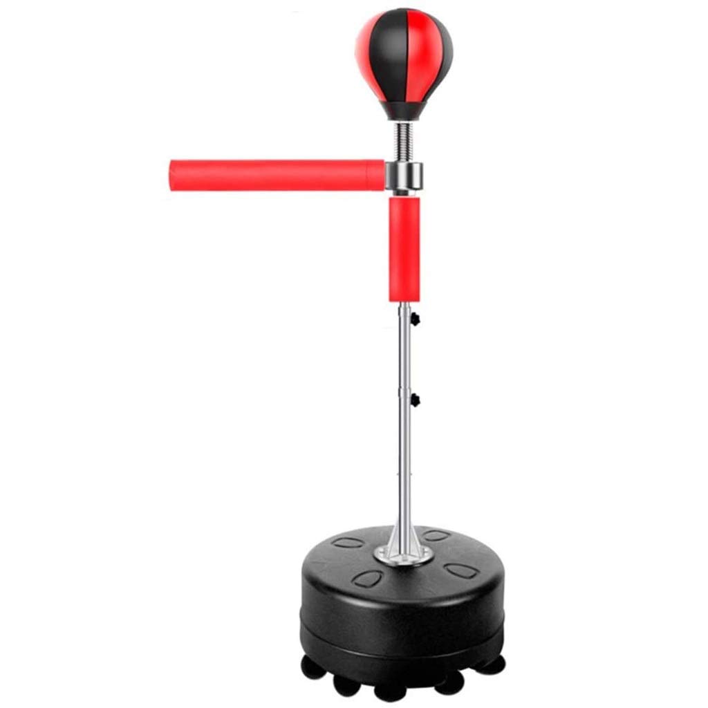 Adjustable Height Freestanding Reflex Boxing Ball - Heavy Duty Punching Bag for MMA, Boxing & Speed Training | Stress Relief & Fitness Equipment for Adults & Kids (Red) | Perfect for Home Gym, Martial Arts Practice & Cardio Workouts