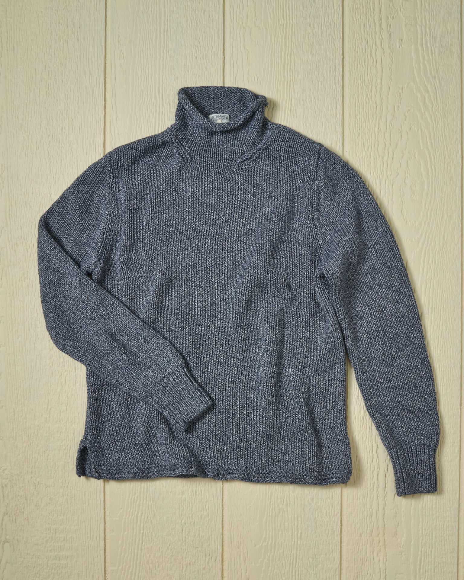 Denim Mix Women's Fisherman Sweater - Cozy Knit Pullover for Casual Outings & Fall Layering