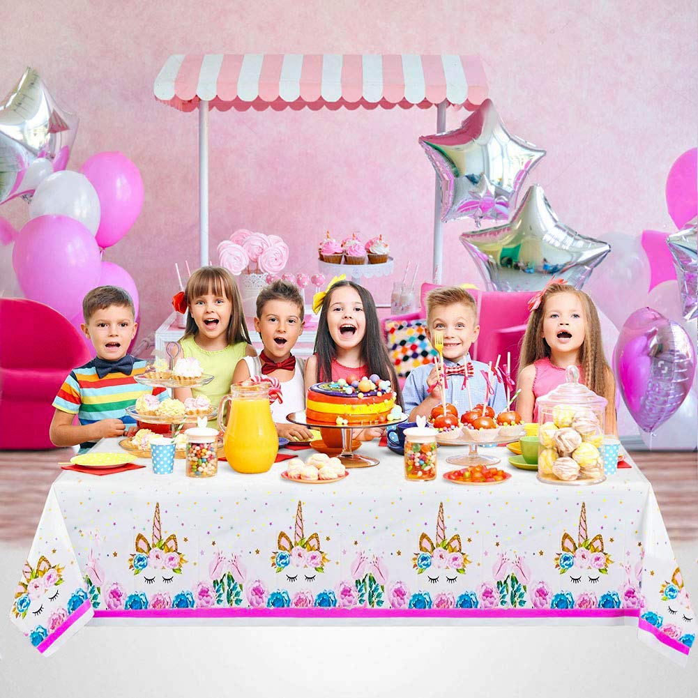 Yarrkc 5 Pack Happy Birthday Plastic Table Covers - Themed Party Tablecloths for Girls, Baby Showers & Celebrations - Perfect for Birthday Parties, Baby Showers & Family Gatherings