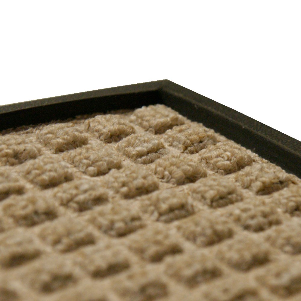 Rubber-Cal Nottingham Rubber-Backed Carpet Entry Doormat 2x3 Feet Charcoal - Indoor Non-Slip Floor Mat for Home, Office, and Apartment Entrance
