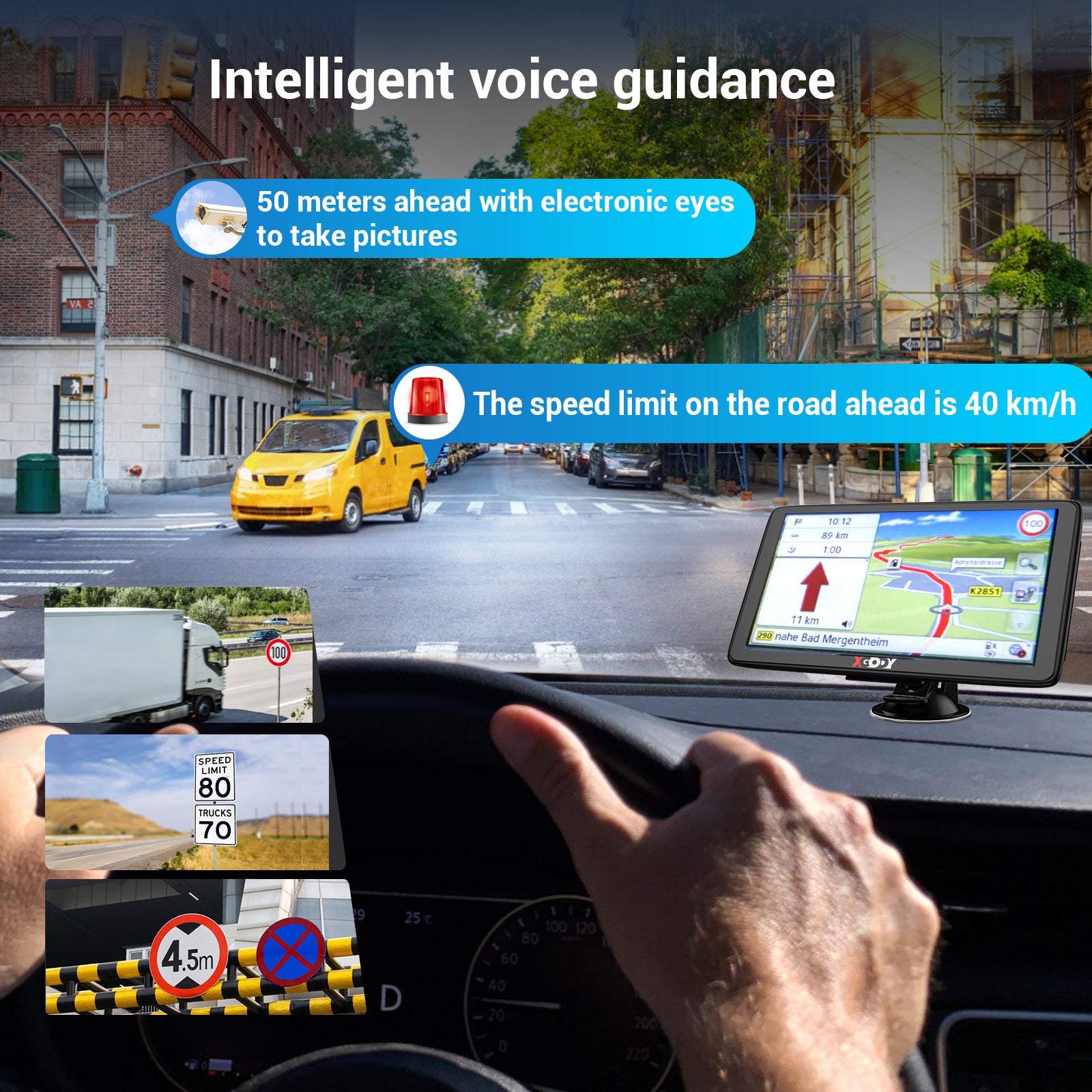 XGODY 560 5-Inch Car GPS Navigator with Voice Guidance & Free Lifetime Map Updates - Perfect for Road Trips, Trucking, and Offline Navigation
