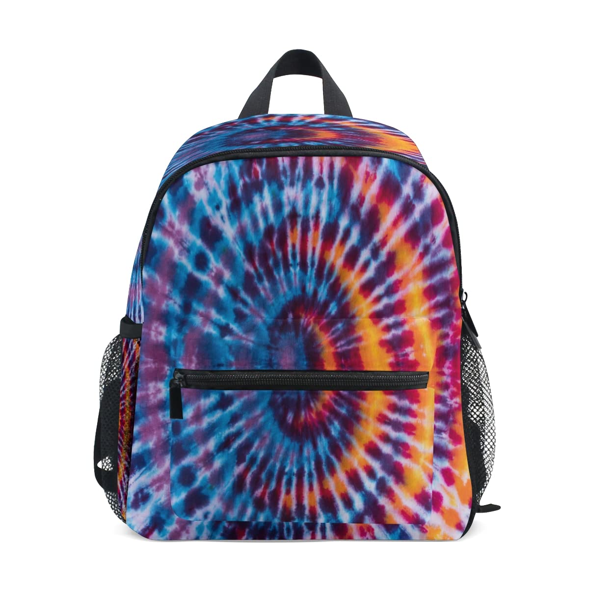 Vintage Tie Dye Sunrise Swirl Blue Red Backpack - Waterproof Kids Backpack for Boys & Girls, Toddler & Preschool Backpack - Perfect for School, Daycare, Travel & Outdoor Adventures
