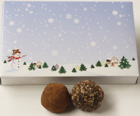 Scott's Dark Chocolate Truffles with Pecan - 1lb Winter Gift Box for Holiday Gifting