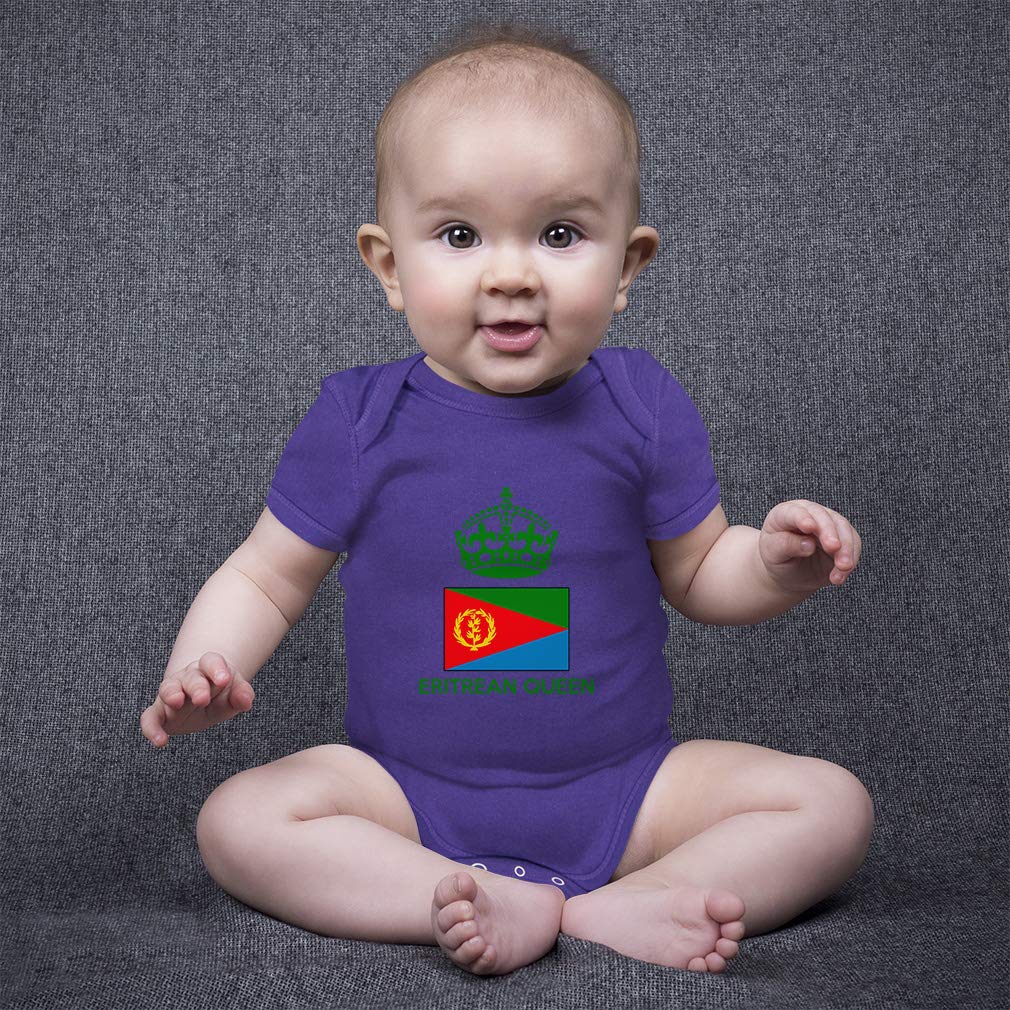 Custom Eritrean Queen Crown Baby Bodysuit - Funny Cotton Onesie for Boys & Girls - Perfect for Birthdays, Holidays & Family Photos