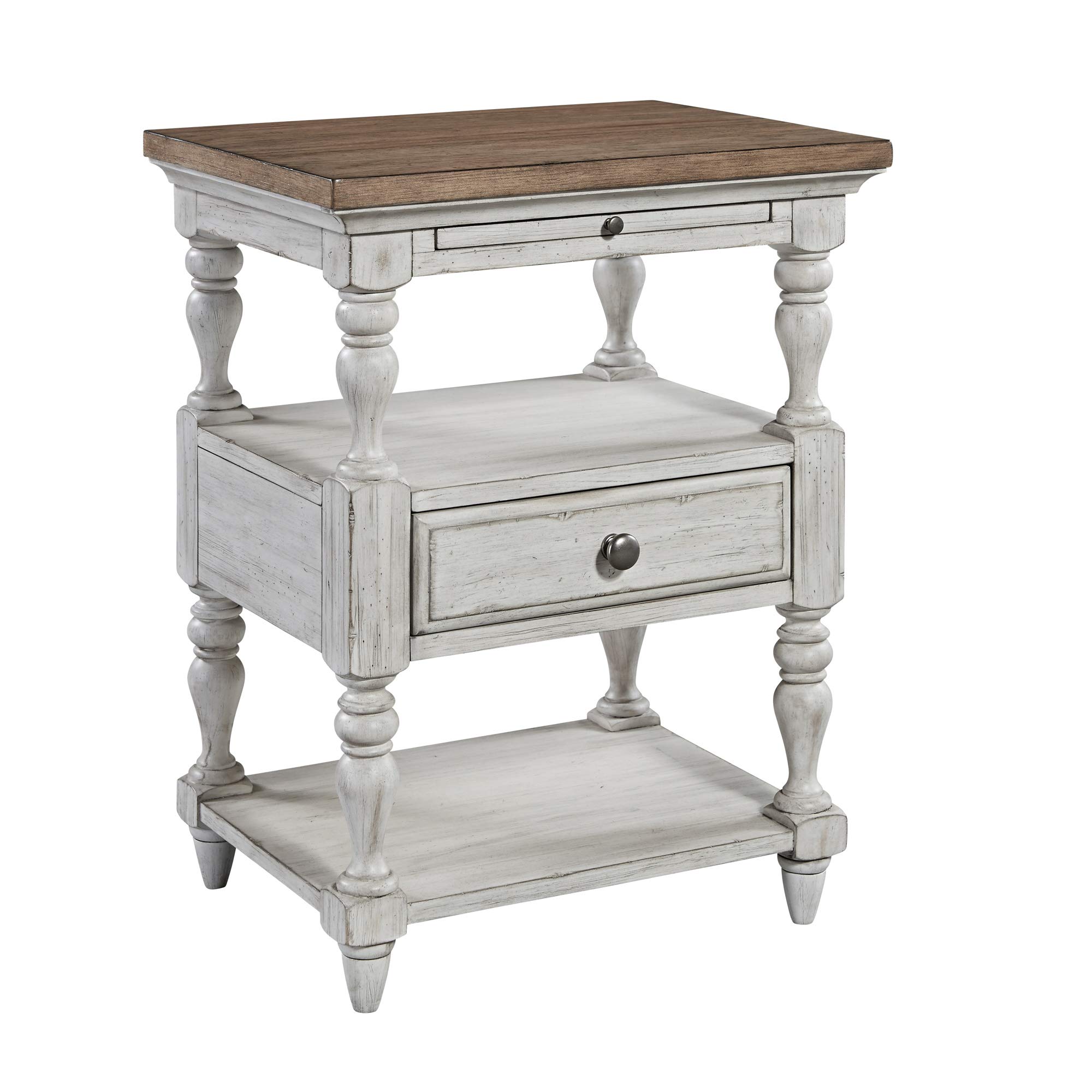 Liberty Furniture Industries White 1-Drawer Nightstand - Modern Bedside Table for Bedroom, Living Room & Guest Room Storage