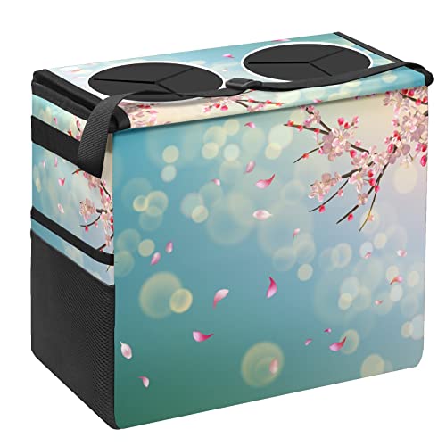 Medium-Sized Leak-Proof Waterproof Car Trash Can with Lid - Foldable Portable Headrest Hanging Trash Bag with Storage Mesh Pouch | Perfect for Road Trips, Commuting & Keeping Your Vehicle Clean