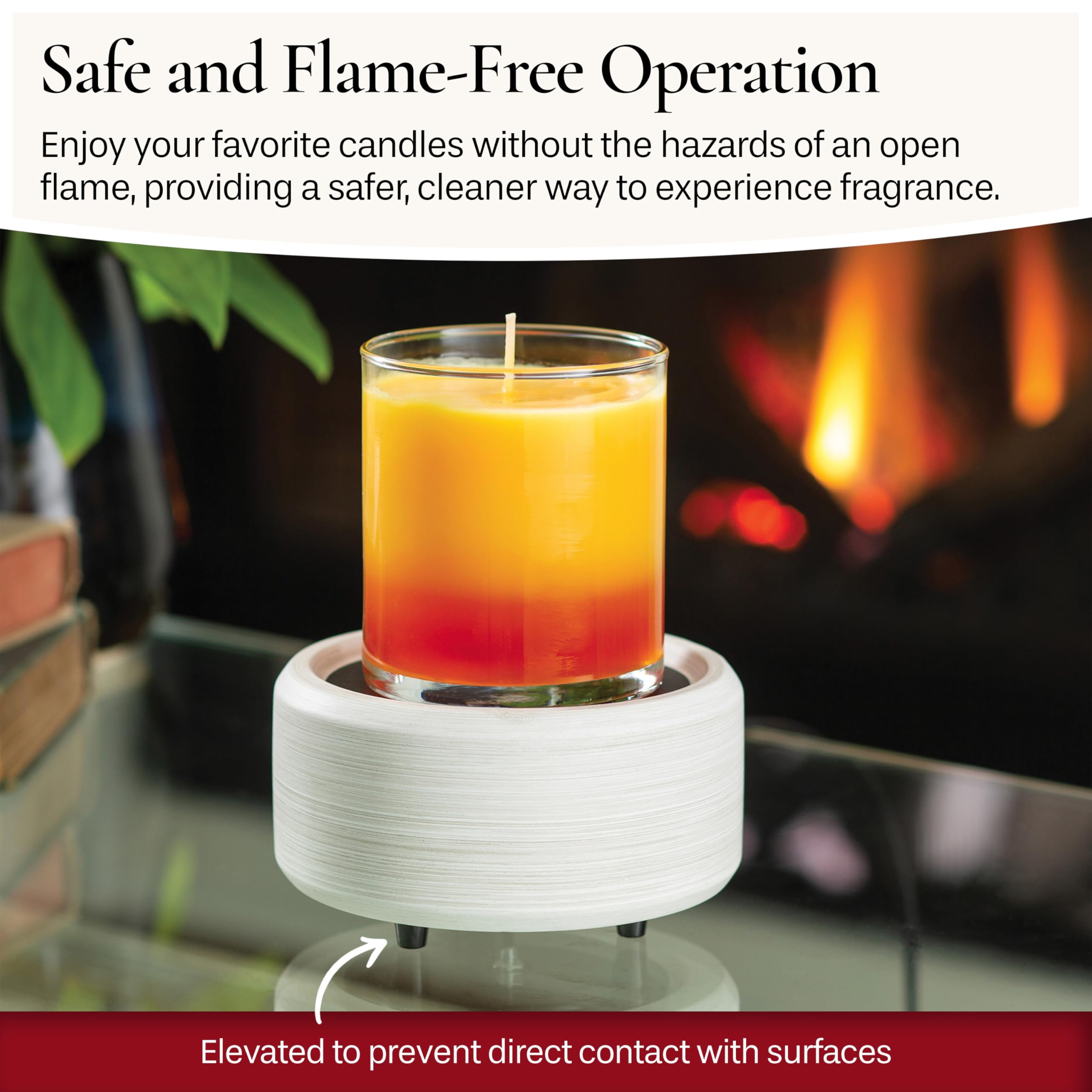 2-in-1 Candle Warmer & Fragrance Diffuser - Whitewashed Bronze Electric Wax Melter for Scented Candles and Wax Melts | Home Aromatherapy, Living Room Decor, Bedroom Relaxation, Gift Idea