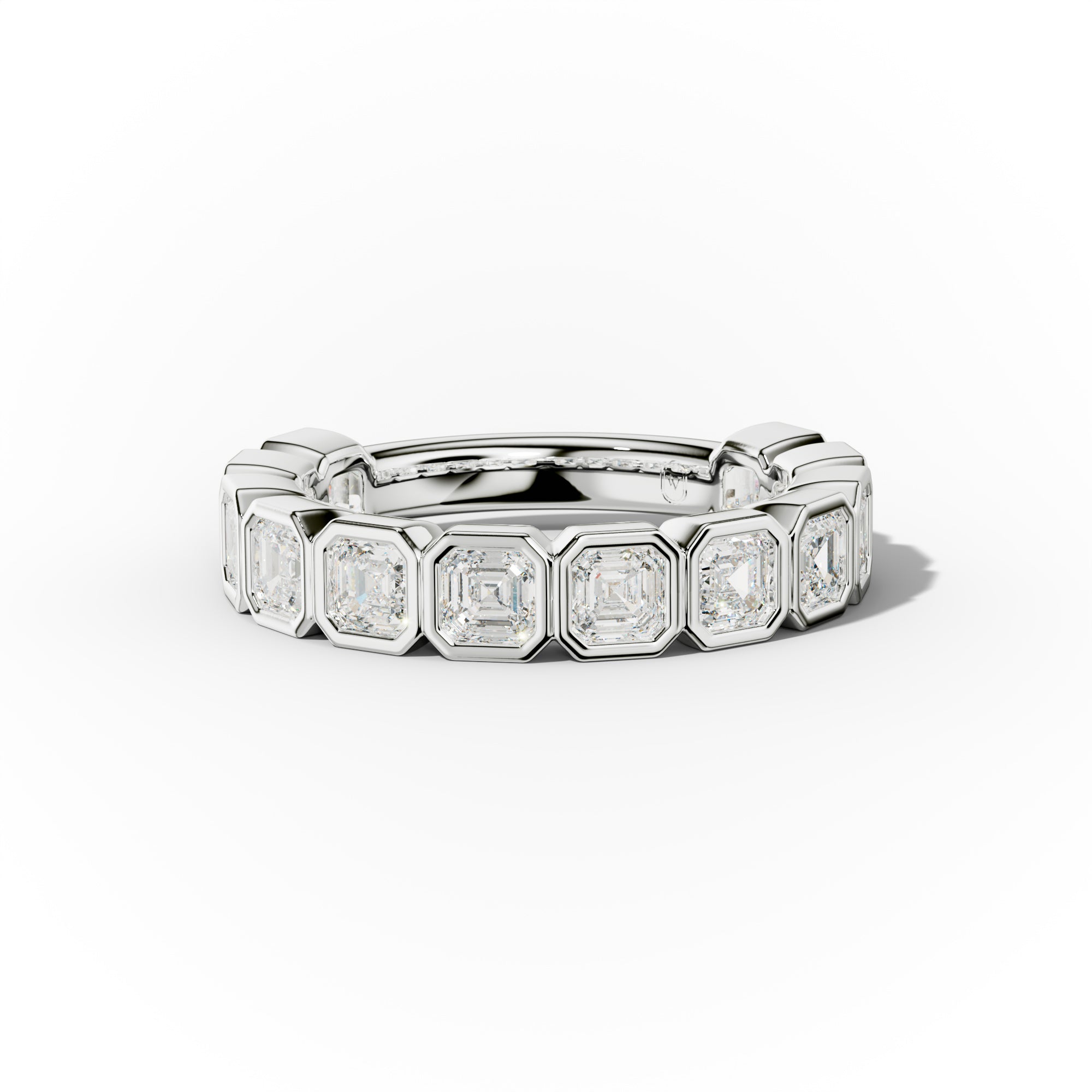 2.0 Carat Bezel Set Asscher Cut Diamond Anniversary Band - Elegant Wedding Ring for Women, Perfect for Anniversaries, Engagements & Special Occasions