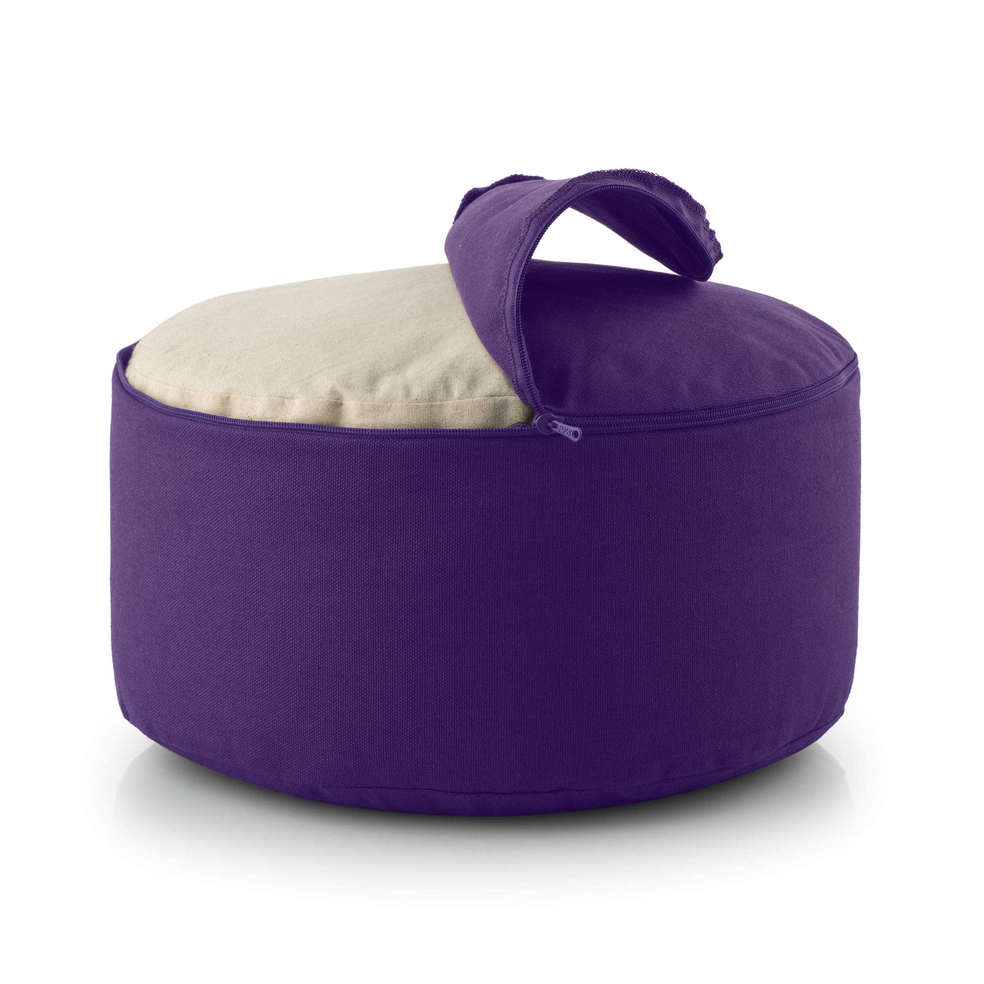 Organic Buckwheat Meditation Cushion with Removable Washable Cover - Certified Zafu Yoga Pillow for Zen Practice, Home Meditation & Yoga Studio Use