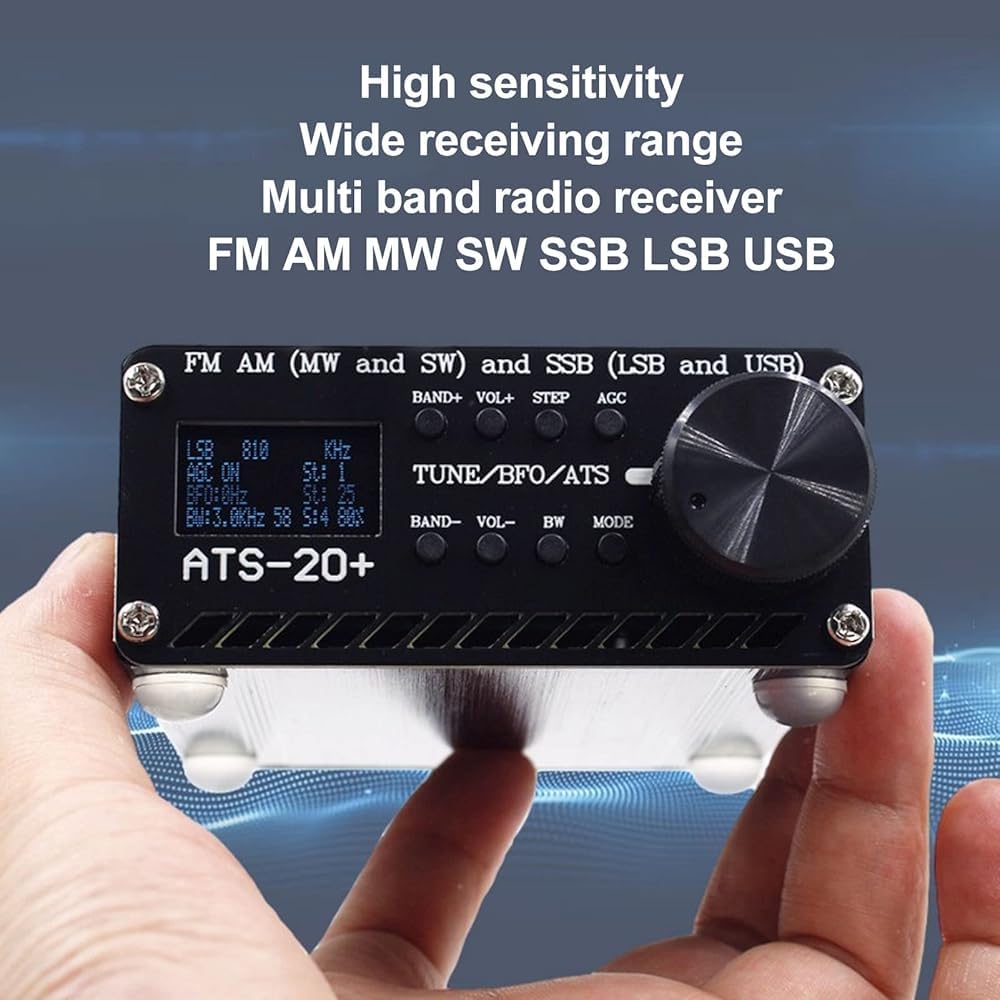 ATS-20 Si4732 Full Band Radio Receiver - Portable AM/FM/LW/SW/SSB World Band Receiver with Speaker & Antenna - Aluminum Alloy Case Shortwave Radio for Outdoor Camping, Emergency, Travel & Home Use
