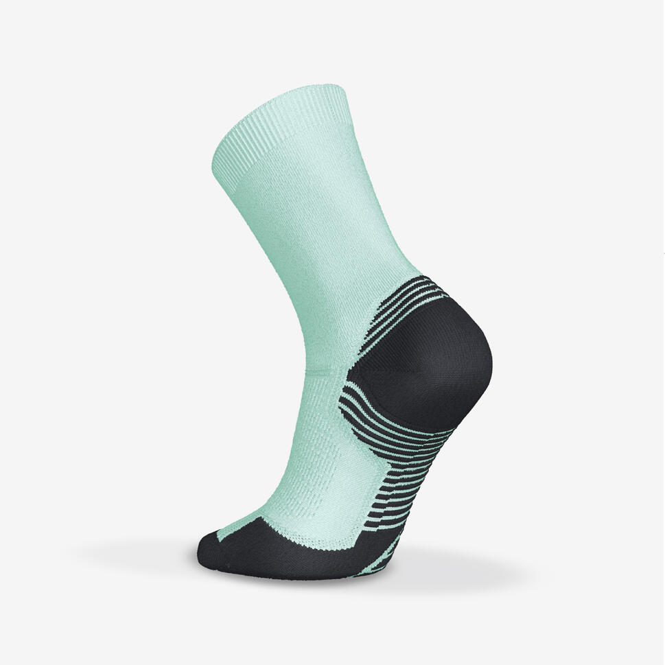 Kiprun Run 500 Thick Mid Calf Running Socks - 2 Pack for Men & Women - Perfect for Marathon, Trail Running & Cold Weather Training