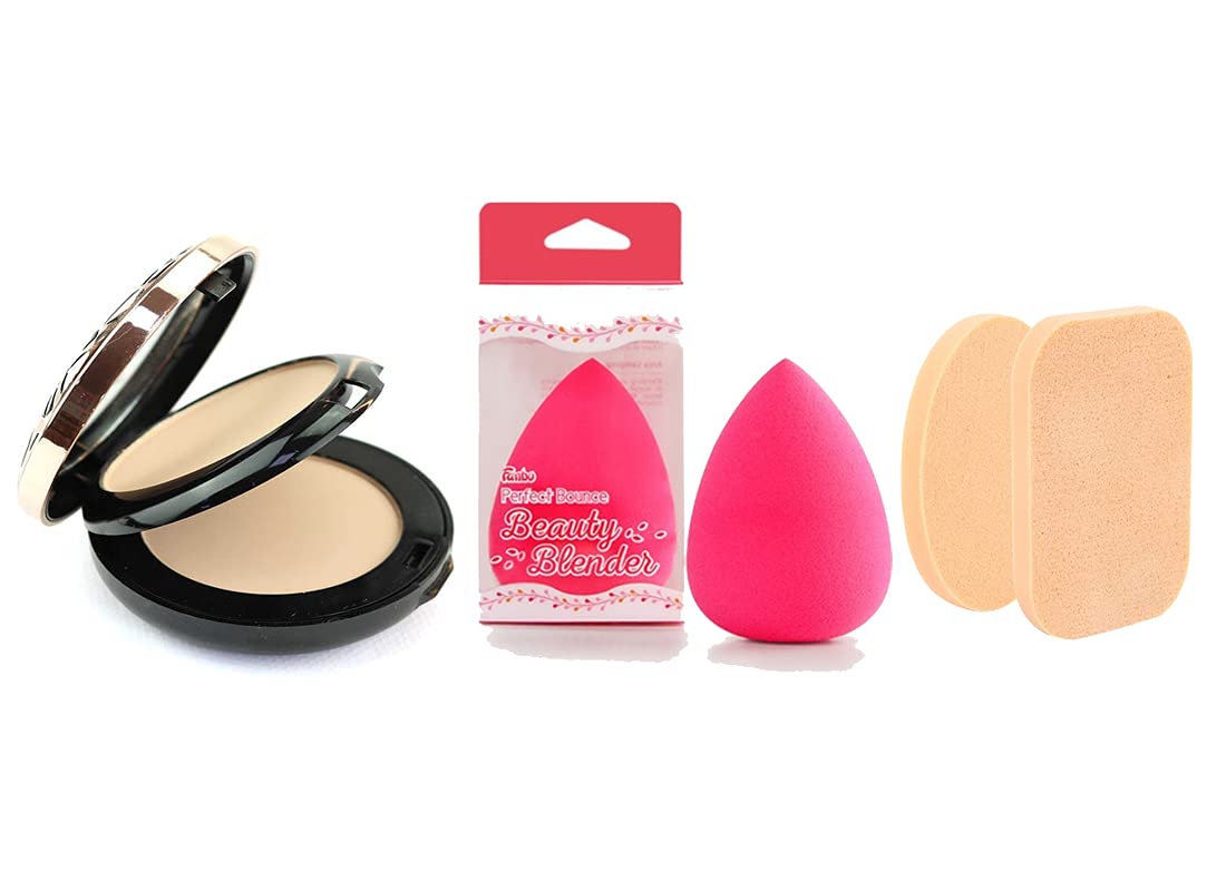 EL Sueno 2-Piece Beauty Blender Set - Foundation Makeup Sponge & 4-Piece Powder Puff Combo for Flawless Face Makeup Application - Perfect for Daily Use, Travel, and Professional Makeup Artists