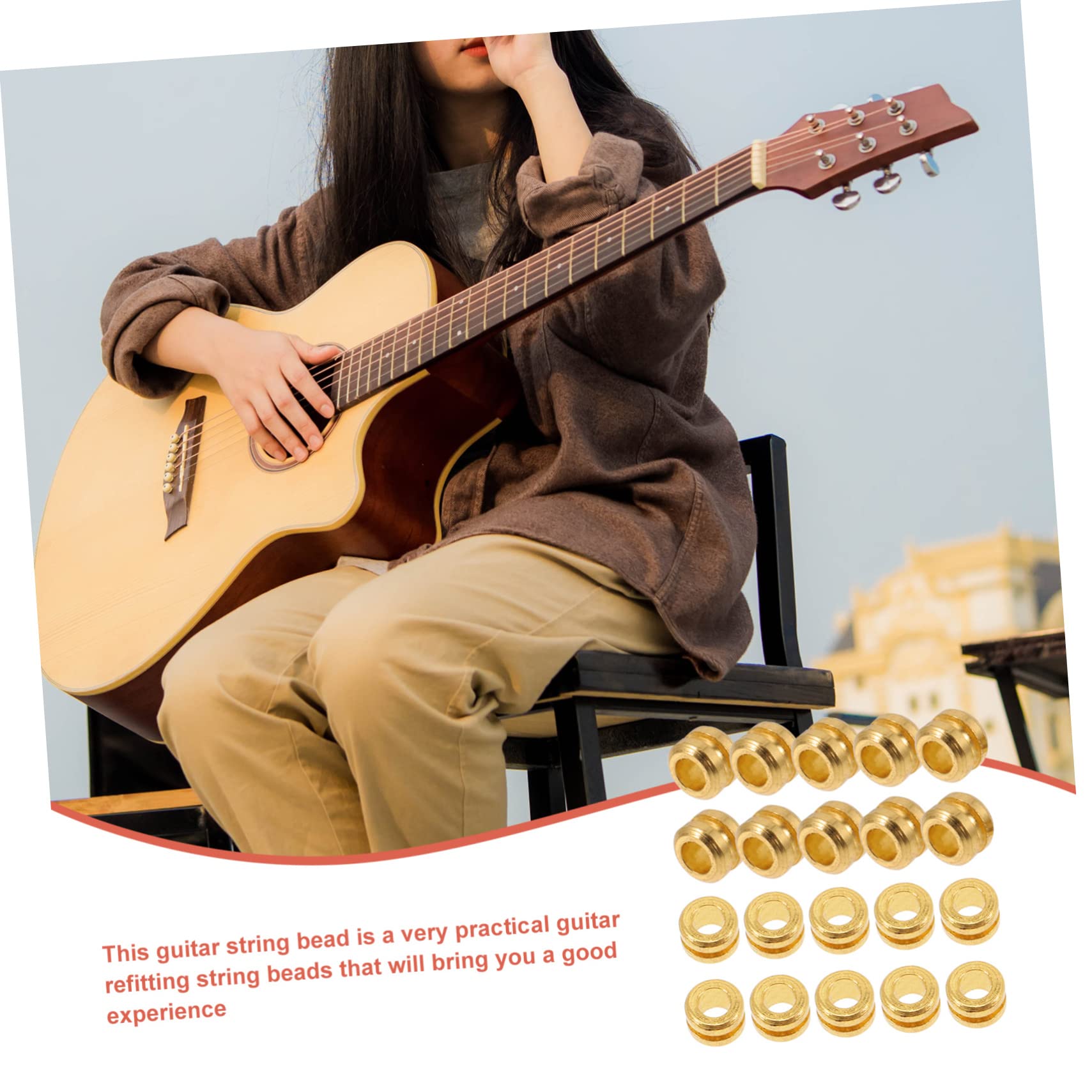 SUPVOX 100pcs Guitar Tail Beads - Metal Tail Parts & Guitar Accessories for Folk Guitar String Replacement - Durable Guitar Components for String Repair & Maintenance - Perfect for Musicians & Guitar Enthusiasts
